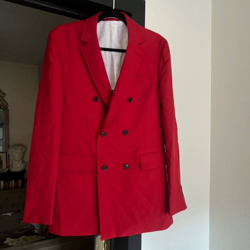 CALVIN KLEIN 205W39NYC Red Double Breasted Blazer S